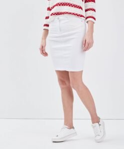 Jupe droite blanche face biais