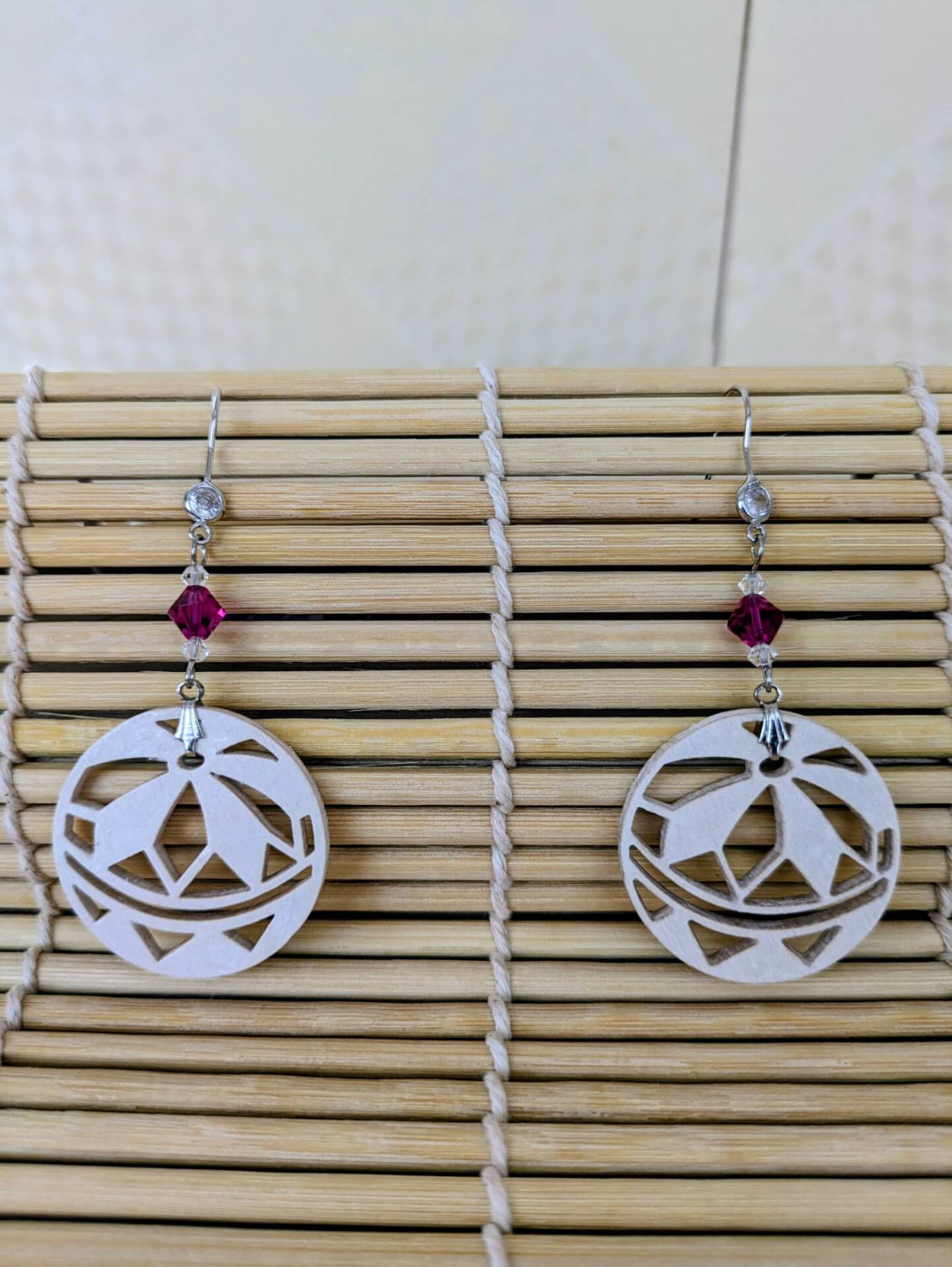 Boucles d’oreilles Hanasaki - Blanc inspirées du kumiko