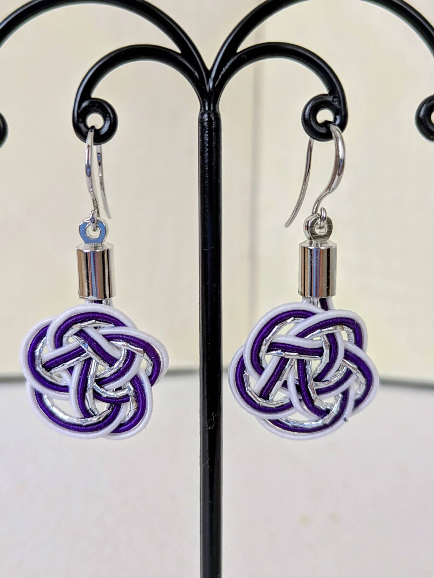 Boucles d'oreilles Umemusubi - Violet & Argenté